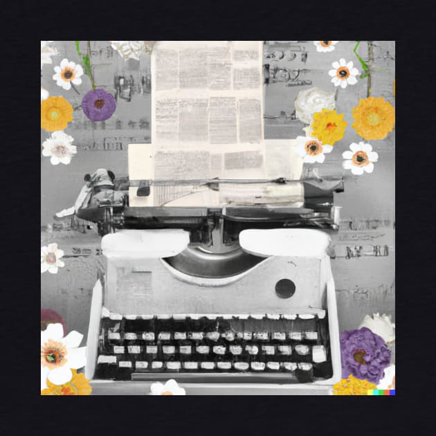 Typewriter Collage Design - Cute Writer Gift Ideas by WrittersQuotes